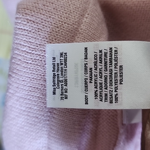 Miss Selfridge Ballerina Pink Bell Sleeves Tie Back Sweater - Picture 5 of 12